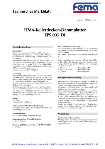 FEMA-Kellerdecken-Dämmplatten EPS 035 DI - FEMA Farben + ...