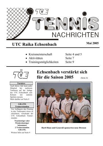 Echsenbach verstärkt sich für die Saison 2005 - UTC Echsenbach ...