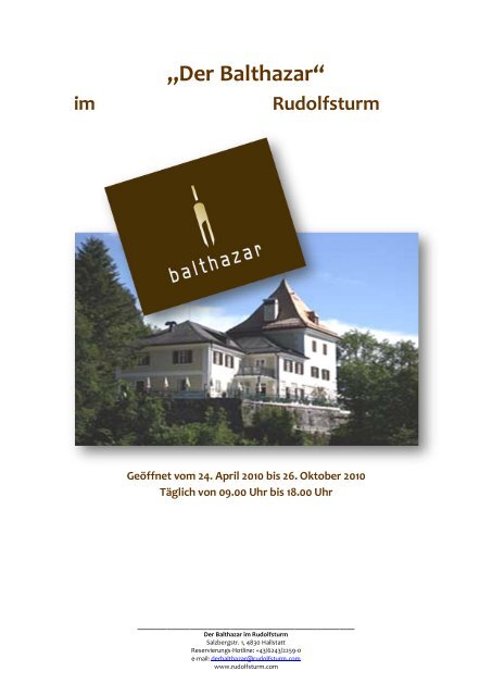 „Der Balthazar“ im Rudolfsturm - auf WEBSEITE.AT