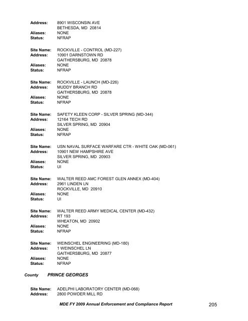 Report - Maryland Department of the Environment