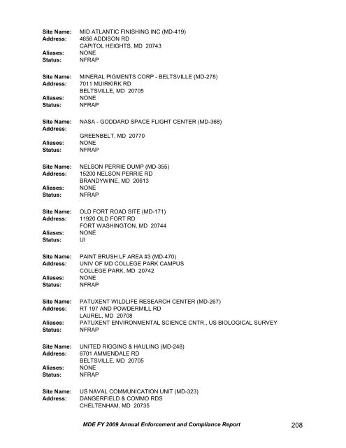 Report - Maryland Department of the Environment