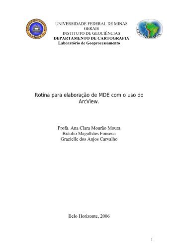 Rotina para elaboração de MDE com o uso do ArcView.