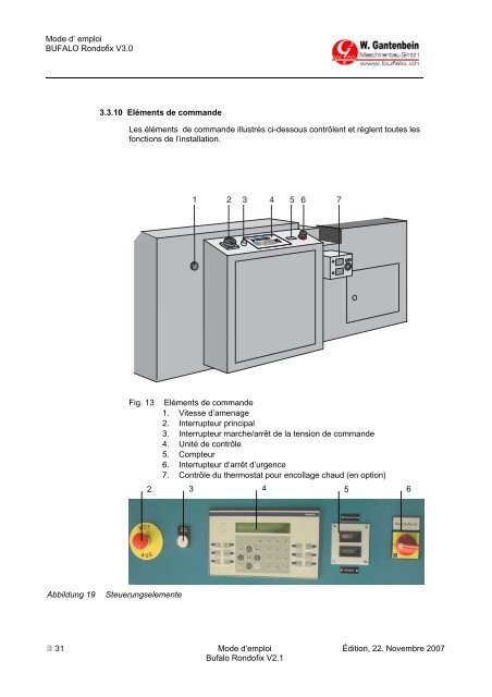 Instructions d'utilisation, complet - W. Gantenbein GmbH