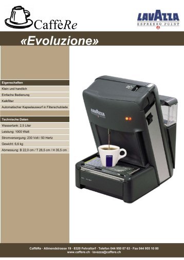 Evoluzione - Caffère - Lavazza Espresso Point-Vertretung