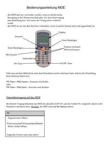 Arbeiten mit dem MDE-Gerät