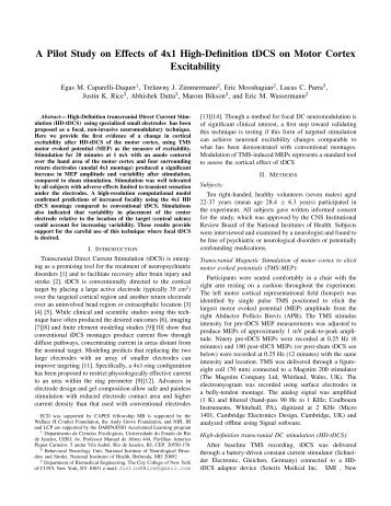 A Pilot Study on Effects of 4x1 High-Definition tDCS on Motor Cortex ...