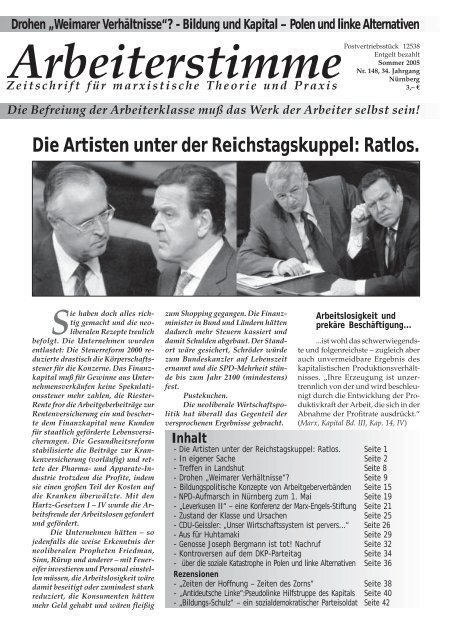 Die Artisten unter der Reichstagskuppel: Ratlos. - Arbeiterstimme