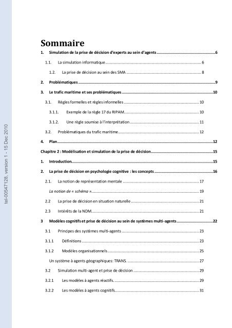 Simulation cognitive de la prise de décision d'experts; application au ...