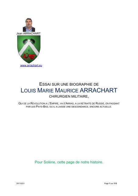 LOUIS MARIE MAURICE ARRACHART - Le site du mois