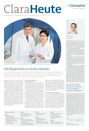 Die Körpermitte in besten Händen - Claraspital