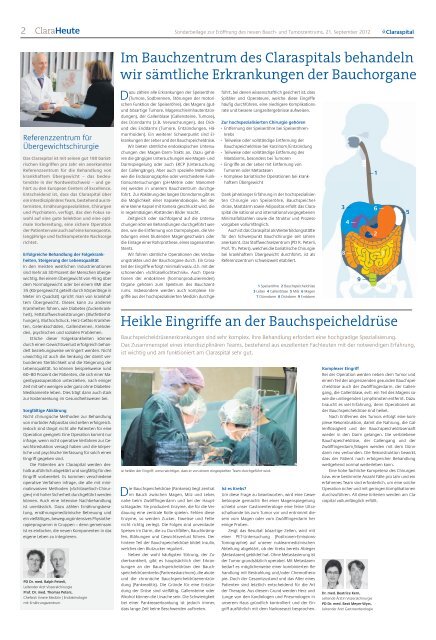 Die Körpermitte in besten Händen - Claraspital