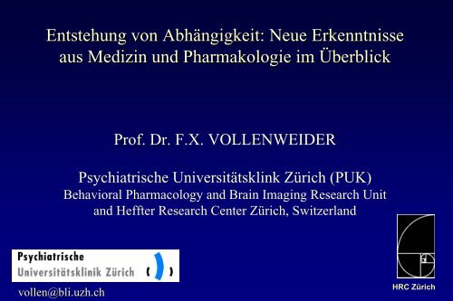 Dr. med. Vollenweider - Biologie der Sucht