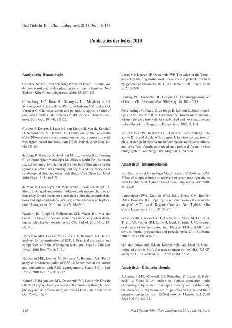 Ned Tijdschr Klin Chem Labgeneesk 2011 - NVKC