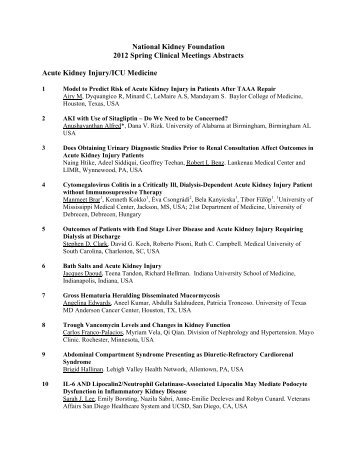 2012 Spring Clinical Meetings Abstracts - National Kidney Foundation