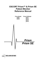 ESCORT Prism™ & Prism SE Patient Monitor Reference Manual