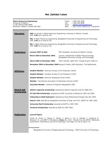 Md. Zahidul Islam - University of Alberta