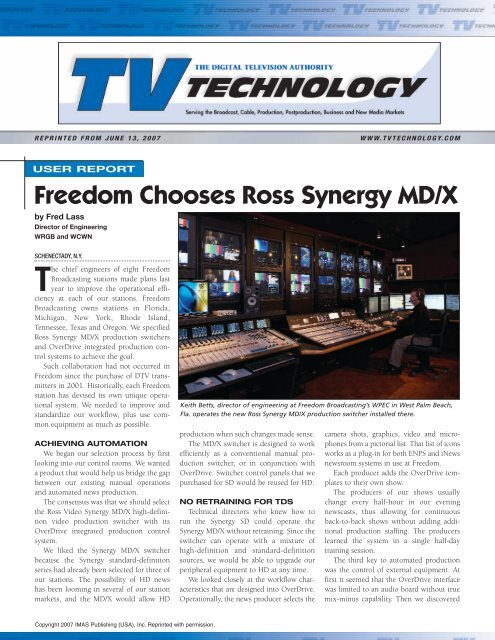 Hto Meaning Xxx Video - Freedom Chooses Ross Synergy MD/X - Ross Video