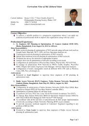 Curriculum Vitae of Md. Zahurul Islam Career Objective ...