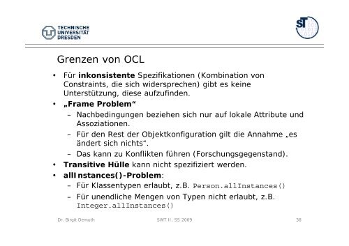 Einführung in OCL - Www-st.inf.tu-dresden.de