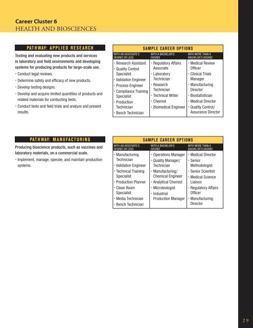 maryland career clusters - Maryland State Department of Education