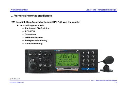 Verkehrstelematik - Prof. Dr. Heinz-Michael Winkels