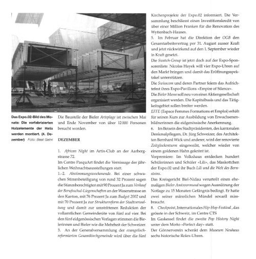 Bieler Chronik, 2001 (pdf, 59.7MB) - Stadtbibliothek Biel