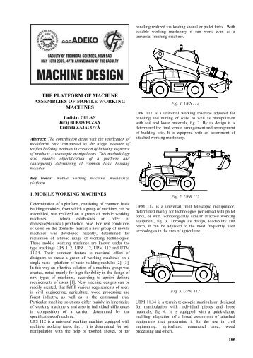 the platform of machine assemblies of mobile working machines