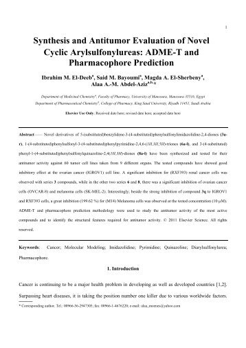 ADME-T and Pharmacophore Prediction