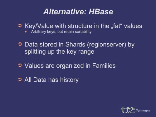 Usage Patterns for Apache HBase