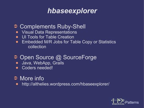 Usage Patterns for Apache HBase