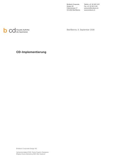 2. Cd-Verantwortlicher - Brotbeck Corporate Design AG