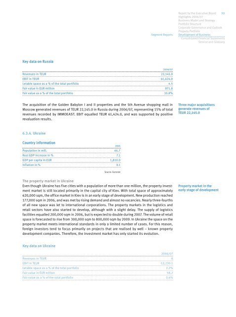 IMMOEAST Annual Report 2006/07