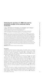 Optimising the operation of a MBR pilot plant by ... - biomath