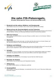 Die zehn Fis-Pistenregeln,