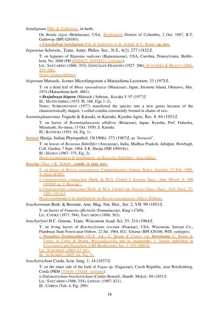 1 Check-list of Cladosporium names Frank M. DUGAN, Konstanze ...