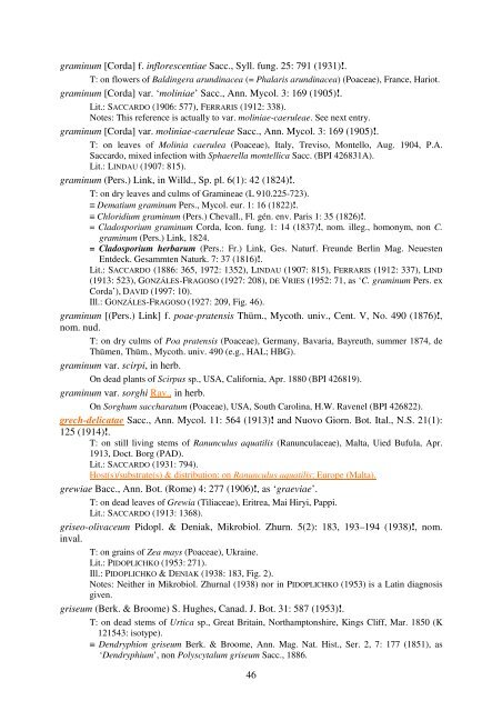 1 Check-list of Cladosporium names Frank M. DUGAN, Konstanze ...