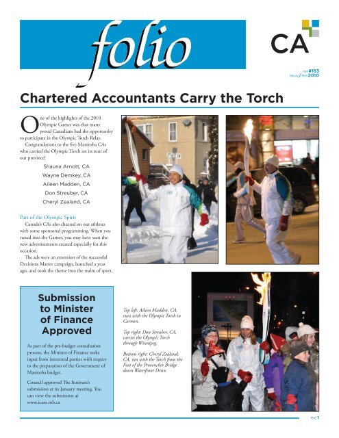 Chartered Accountants Carry the Torch - The Institute of Chartered ...