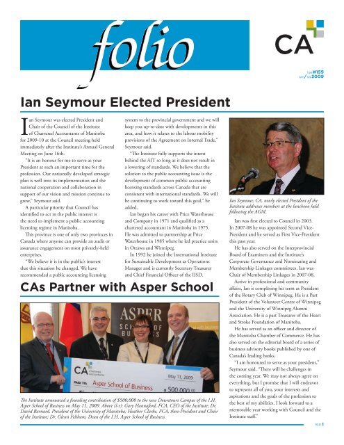 Ian Seymour Elected President - The Institute of Chartered ...