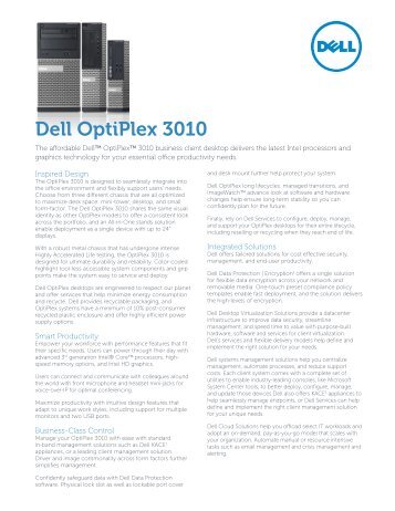 OptiPlex 3010 Tech Spec - Dell