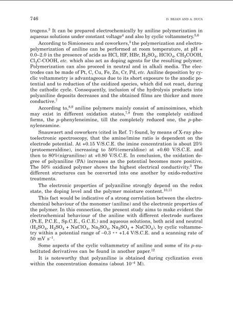 Voltammetry of Aniline with Different Electrodes and Electrolytes