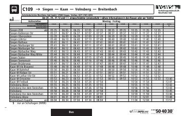 C109 → Siegen Kaan Volnsberg Breitenbach - ZWS