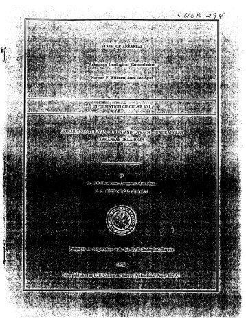 Geology of the Van Buren and Lavaca Quadrangles, Arkansas ...