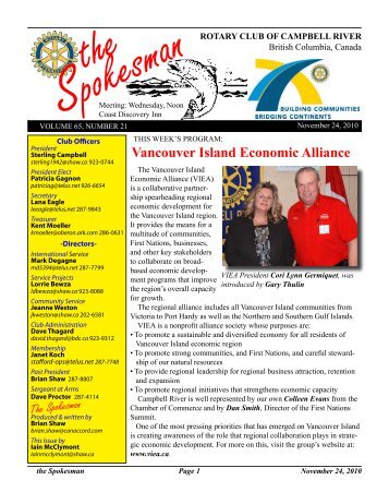 Spokesman - Rotary Club of Campbell River