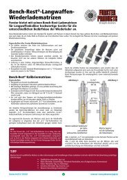 Bench-Rest®-Langwaffen- Wiederladematrizen