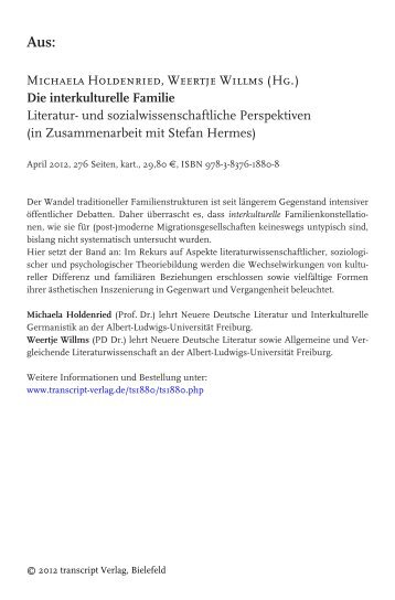 Michaela Holdenried, Weertje Willms (Hg.) Die ... - transcript Verlag