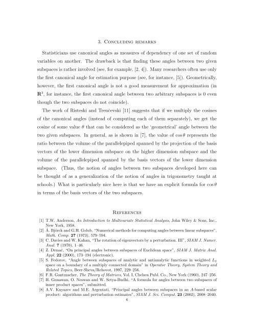 on angles between subspaces of inner product spaces - FMIPA ...