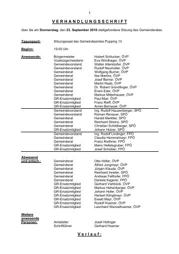 Gemeinderatsprotokoll vom 23.09.2010 (63 KB) - .PDF - Pupping