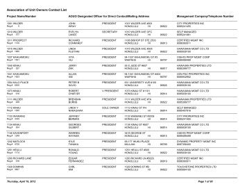 Association of Unit Owners Contact List - Docutrieve