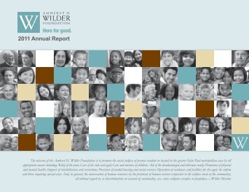 2011 Annual Report - Amherst H. Wilder Foundation