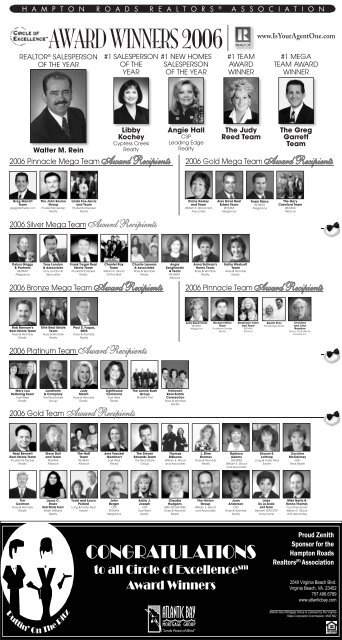 2006 Gold Team Award Recipients - Hampton Roads REALTORS ...